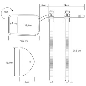 RETROVISEUR ADDITIONNEL GRAND ANGLE A 2 GLACES POUR CARAVANNE