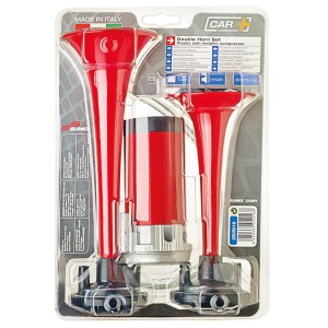 JEU DE TROMPES + COMPRESSEUR METALLIQUE 15AMP 12V