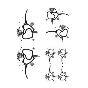 CAR DECO ELEMENT "CORAZONES" NOIR