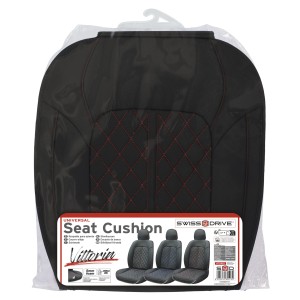 COUVRE SIEGE CONFORT PVC VITTORIA NOIR/ROUGE 1PC