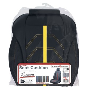 COUVRE SIEGE PVC POTENZA NOIR/JAUNE 1PC