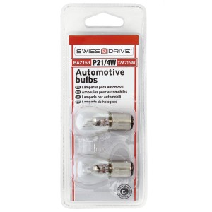 BLISTER 2 AMPOULES STOP 12V. P21W/4W. 2 PLOTS BAZ15D