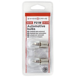 BLISTER 2 AMPOULES STOP 12V. P21W. 1 PLOT BA15S