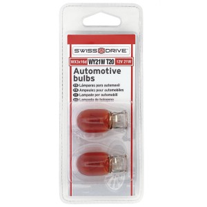 2 AMPOULES WYY21W T20 W3x16d 12V 21W AMBRE