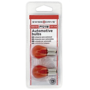 BLISTER 2 AMPOULES STOP 12V/21W/1PLOT BAU15S AMBREE ERGOT DECA.