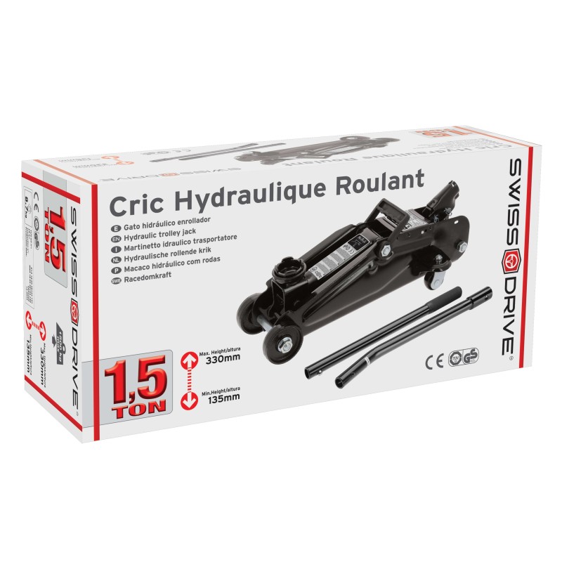 CRIC HYDRAULIQUE ROULANT 2T TUV