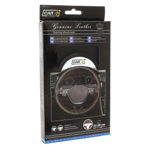COUVRE VOLANT NOIR CUIR A LACET NOIR 37-39 CM
