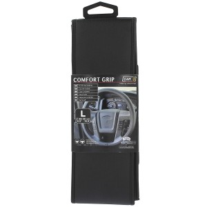 COUVRE-VOLANT COMFORT GRIP MICRO-PERFORE NOIR SURP.NOIRE L 39-40CM