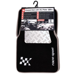 TAPIS DE SOL MOQUETTE + ALUCOMPETITION 4PCES ARGENT
