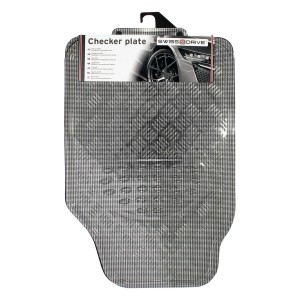 TAPIS CAOUTCHOUC LOOK ALU 4PCS CARBONE