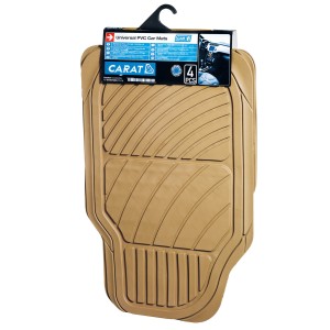 TAPIS DE SOL UNIV CAOUTCHOUC CARAT BEIGE 4PCES