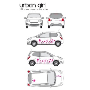 CAR DECO KIT URBAN GIRL-1 M ROSE - FDS