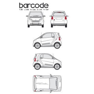 CAR DECO KIT BAR CODE TAILLE M ARGENT-FDS