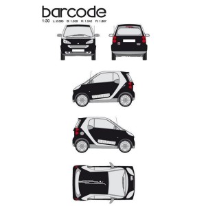 CAR DECO KIT BAR CODE TAILLE S BLANC-FDS