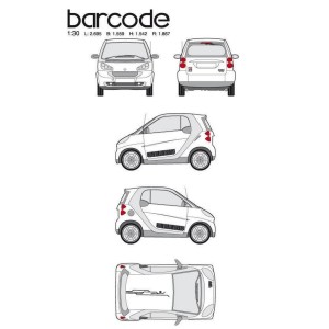 CAR DECO KIT BAR CODE TAILLE S NOIR-FDS