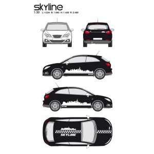 CAR DECO KIT SKYLINE TAILLE M BLANC-FDS