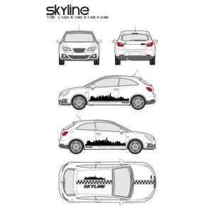 CAR DECO KIT SKYLINE TAILLE S NOIR-FDS