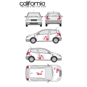 CAR DECO KIT CALIFORNIA TAILLE M ROUGE - FDS