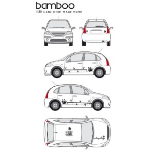 CAR DECO KIT BAMBOO TAILLE M NOIR FDS