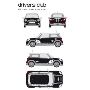 CAR DECO KIT DRIVERS CLUB TAILLE S BLANC-FDS