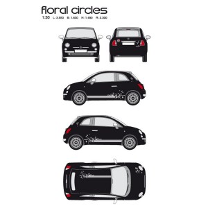 CAR DECO KIT FLORAL CIRCLE TAILLE M BLANC-FDS