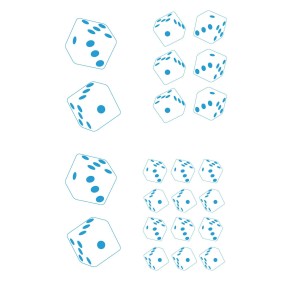 CAR DECO ELEMENT DADOS BLEU -FDS