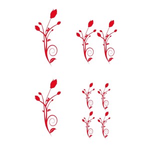 CAR DECO ELEMENT FLORAL CIRCLE ROUGE -FDS