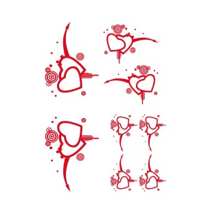 CAR DECO ELEMENT CORAZONES ROUGE - FDS