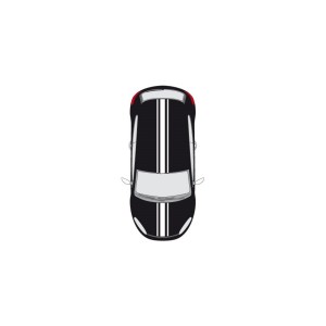 CAR DECO RACING TRIPLE BANDE BLANC -FDS
