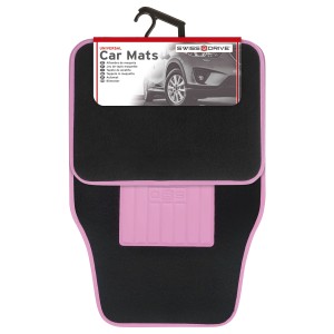 JEU DE TAPIS MOQUETTE 400G/M2 DRIVE NOIR/ROSE 4PCS