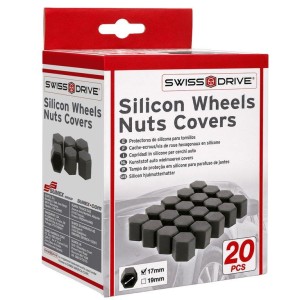 PROTECTION SILICONE ECROUS DE ROUE NOIR 17MM - 20PCS