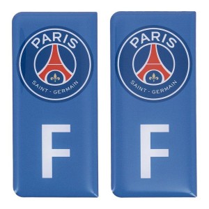 STICKERS AUTO RÉSINE 3D GAUCHE BLEU PSG/F