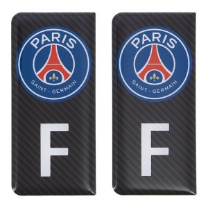 STICKERS AUTO RÉSINE 3D GAUCHE CARBON/CB PSG/F