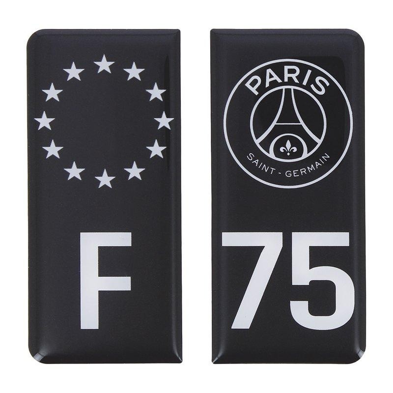 STICKERS AUTO RÉSINE 3D G/D NOIR PSG/F-75