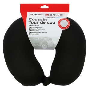 TOUR DE COU HAPPY CONFORT MICROBILLE FERME PRESSION NOIR, OKO-TEX