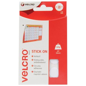 VELCRO® BRAND PASTILLES ADHESIVES D.16MM 16PCS BLANC - SCT