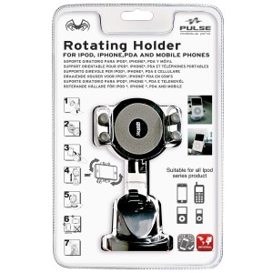SUPPORT ROTATIF DOUBLE FONCTION POUR IPOD ET GSM NOIR - SCT