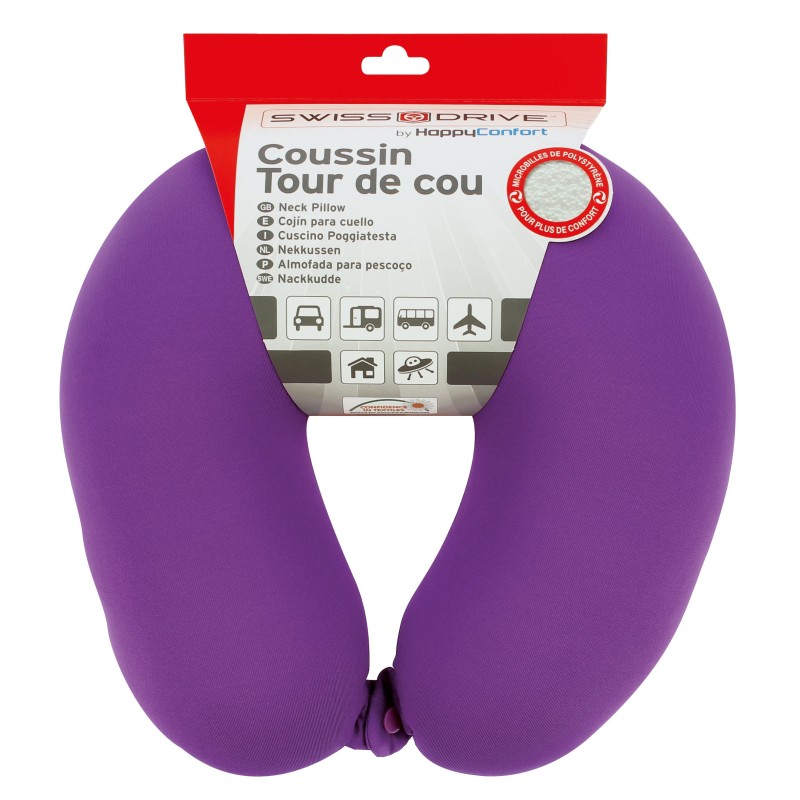 TOUR DE COU HAPPY CONFORT MICROBILLE FERME PRESSION VIOLET, OKO-TEX