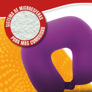 TOUR DE COU HAPPY CONFORT MICROBILLE FERME PRESSION VIOLET, OKO-TEX